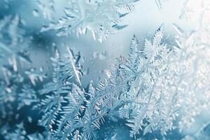 Abstract Experimental  Dynamic Nature of intricate frost patterns on windowpane during blizzard photo