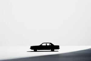 Abstract representation of cars silhouette against stark white  playing with shadows and negative space photo