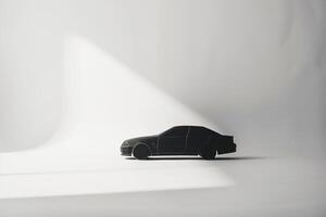 Abstract representation of cars silhouette against stark white  playing with shadows and negative space photo