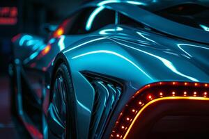 Nature of LED Headlights on Dark Background photo