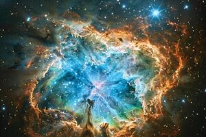 Cosmic Deep Space Crab Nebulwith Remnants of SupernovExplosion Background photo