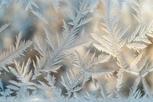 Abstract  of frost patterns on window pane Background photo
