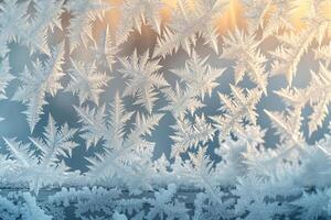 Abstract  of frost patterns on window pane photo