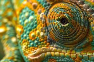 Captivating Nature of patterns on the skin of chameleon blending into its environment background photo