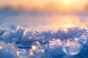 Ethereal Nature of bubbles trapped under frozen lake ice creating intricate patterns with cold nature background photo