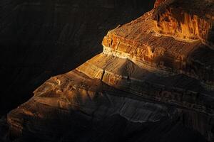 Canyon Wall Background Patterns of Light and Shadow Created by the Setting Sun photo