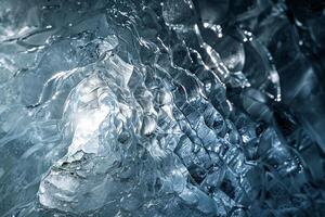 Patterns of Light Reflecting Off Crystalline Ice Formations in Glacier Cave nature background photo