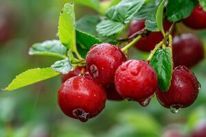 Fresh Cranberry with nature background in Bog Setting photo