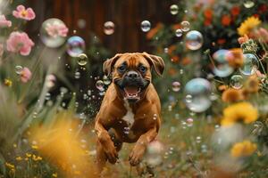 Dog Play Background Joyful photo