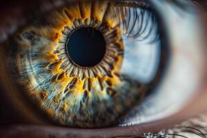 Nature of Human Eye Showing the Intricate Patterns of the Iris and Reflection of Emotions photo