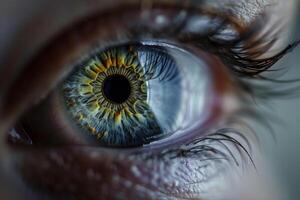 Nature of a Human Eye Showing the Intricate Patterns of the Iris and Reflection of Emotions nature background photo