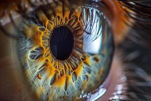 Nature of Human Eye Showing the Intricate Patterns of the Iris and Reflection of Emotions photo