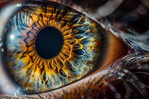 Nature of a Human Eye Showing the Intricate Patterns of the Iris and Reflection of Emotions nature background photo