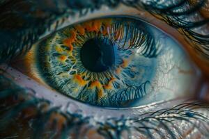 Nature of a Human Eye Showing the Intricate Patterns of the Iris and Reflection of Emotions nature background photo