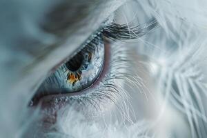 Ethereal Enchanting Nature of fairys eye with delicate s and hint of magic in the gaze with nature background photo