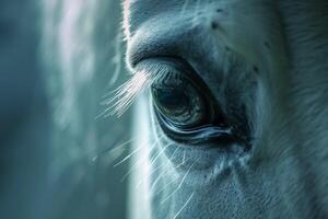 Ethereal Enchanting Nature of unicorns eye with reflections and magical aura  nature background photo