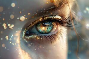 Ethereal Nature of fairys eye with delicate features and glow  nature background photo