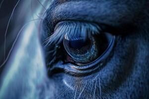Ethereal Nature of unicorns eye with shimmering iris and magical reflections  nature background photo