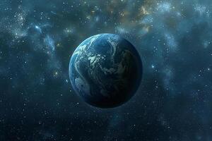 Space Exploration of Exoplanet  in the Habitable Zone with Cosmic nature background photo