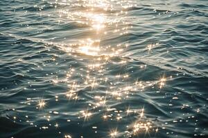 Seascape Sunlight Creating Glittering Path Across the Surface of Calm Sea nature background photo