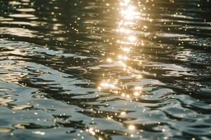 Seascape Sunlight Casting Intricate Patterns on the Rippling Surface of Lake nature background photo