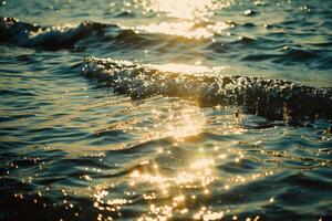 Seascape Sunlight Creating Glittering Path Across the Surface of Calm Sea nature background photo