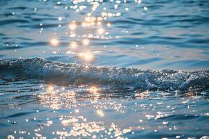 Seascape Sunlight Creating Glittering Path Across the Surface of Calm Sea nature background photo