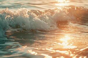 Seascape Sunlight Reflecting Off Gentle Waves on Calm Ocean nature background photo
