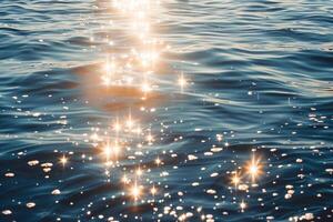 Seascape Sunlight Creating Glittering Path Across the Surface of the Ocean nature background photo