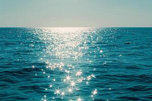 Seascape Sunlight Creating Glittering Path Across the Surface of the Ocean nature background photo