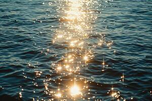 Seascape Sunlight Creating Glittering Path Across the Surface of the Ocean nature background photo