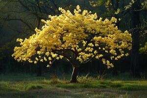 Nature Vibrant Yellow Tulip Tree nature background photo