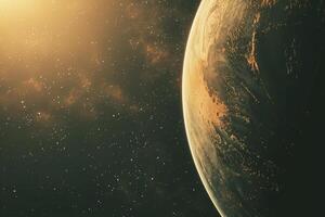 Interstellar Background Space Exploration Exploration Nature of Distant Exoplanet with Unique Atmospheric Patterns photo