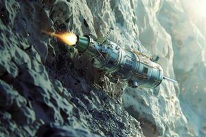 Interplanetary nature background Space Exploration Discovery Space Probe Exploring Distant Asteroid photo