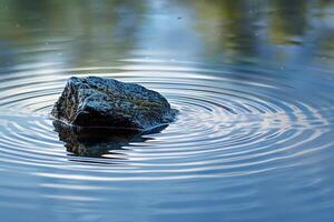 Ripples on Still Pond Creating Concentric Patterns  nature background photo