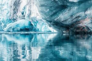 Majestic Sunlight Reflecting Off Pristine Glacier Creating Spectrum of Colors in the Ice  nature background photo