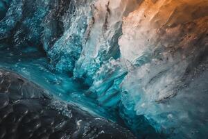 Majestic Sunlight on Glacier Creating Ice Color Spectrum   nature background photo
