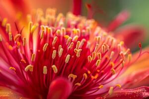 Delicate Safflower with nature background in Garden Setting photo