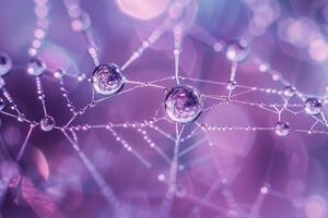Geometric Patterns of Dewdrops on Spider Web nature background photo
