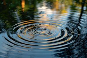 Nature Reflective Ripples on Pond Surface with Tree Reflections  nature background photo