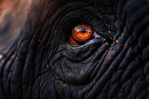 Nature Elephants Eye Capturing Wise Expression with Wrinkled Skin  nature background photo