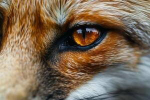 Intriguing Nature of Foxs Eye Curiosity and Cautiousness Amber Gaze Background Nature photo