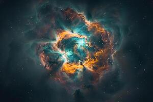 Luminous Planetary Nebula Glowing in Vibrant Colors Birth and Death Cycle of Stars in Deep Space Background and Nature photo