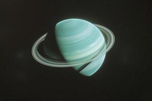 Uranus with Tilted Axis and Faint Rings Unique Outer Solar System Features Background and Nature photo