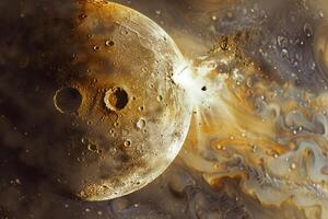 Volcanic Surface of Io Jupiters Moon Plumes of Sulfur Dioxide in Jovian System Background and Nature photo