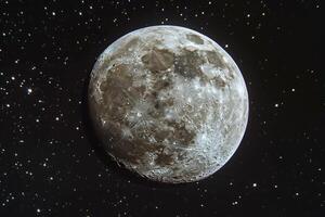 Ganymede Largest Moon of Jupiter Icy Plains and Cratered Surface Background and Nature photo