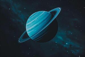Uranus with Tilted Axis and Faint Ring System Unique Features from Outer Solar System Background and Nature photo