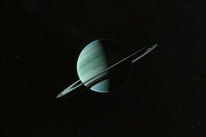 Uranus with Tilted Axis and Faint Ring System Unique Features from Outer Solar System Background and Nature photo