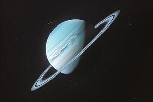 Uranus with Tilted Axis and Faint Ring System Distinct Features of Outer Solar System Background and Nature photo
