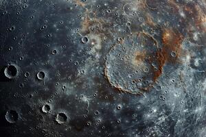 Charon Plutos Largest Moon Reddish Regions and Cratered Surface Background and Nature photo